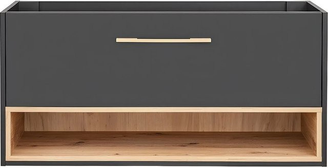Waschbeckenunterschrank Yangra von Vente-unique in Anthrazitgrau, Breite: 120 cm - Bild 1