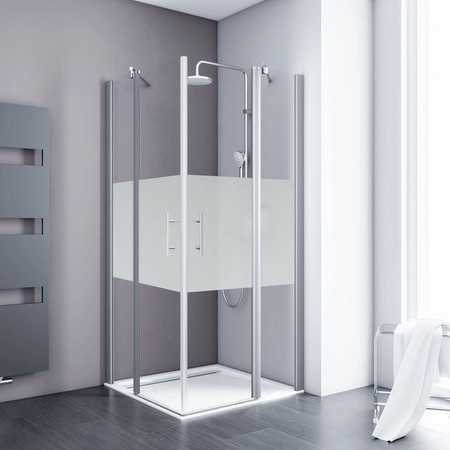 Schulte AlexaStyle 2.0 Duschkabine mit Eckeinstieg und Drehtür, 4-teilig, Alu-Natur, B/T/H: 90 x 90 x 192 cm