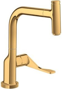 Hansgrohe Axor Citterio Spültisch-Einhebelmischer mit Ausziehbrause in Gold Optik - Bild 1