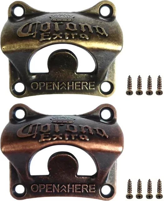 Retro Wand-Bieröffner aus Metall in Bronze und Braun für Bar und Küche - Bild 1