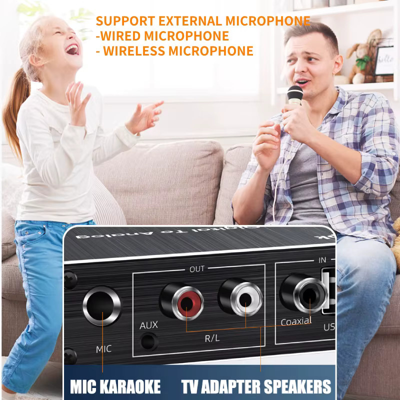 Kebidumei Bluetooth 6.0 Audio Receiver in Schwarz mit 3,5mm AUX, RCA, Koaxial und USB-Anschluss inklusive IR-Steuerung für Auto, Lautsprecher und PC - Bild 4