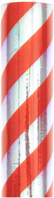 Rico Design Paper Poetry Geschenkfolie Streifen rot-weiß B: 70 cm, L: 200 cm - Bild 1