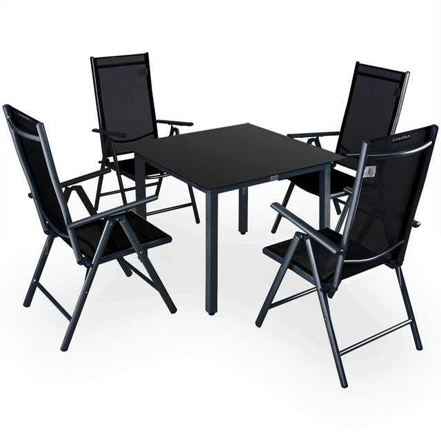Casaria Garten-Sitzgruppe Bern 5-teilig aus Aluminium in Anthrazit matt - Bild 1