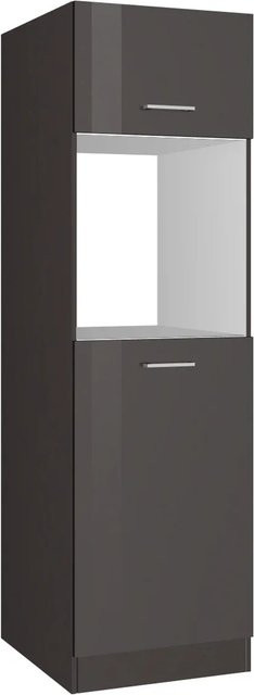 Held Möbel Küchen-Umbauschrank Mailand für Küchen-Ofen in Graphit Hochglanz, Breite: 60 cm, Höhe: 60 cm, Tiefe: 200 cm - Bild 1