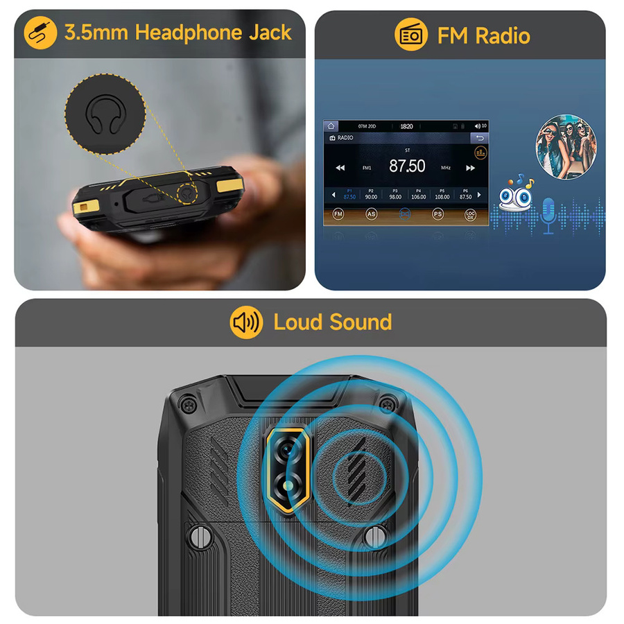 Ulefone Armor Mini 5 Robustes Smartphone in Schwarz mit 2,8 Zoll Touch-Display, Android 11, 1 GB RAM, 8 GB ROM und 2500 mAh Akku - Bild 6