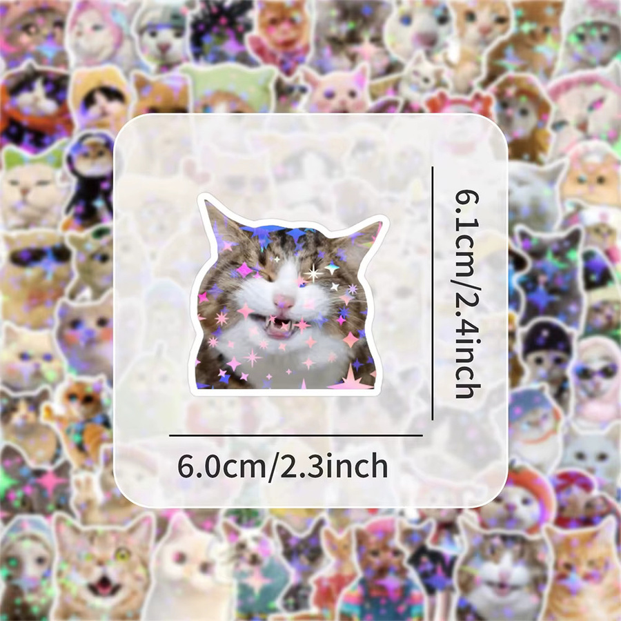 Rspctou Katzen-MEME-Graffiti-Aufkleber, Sticker, 10 Stück, multicolour - Bild 3