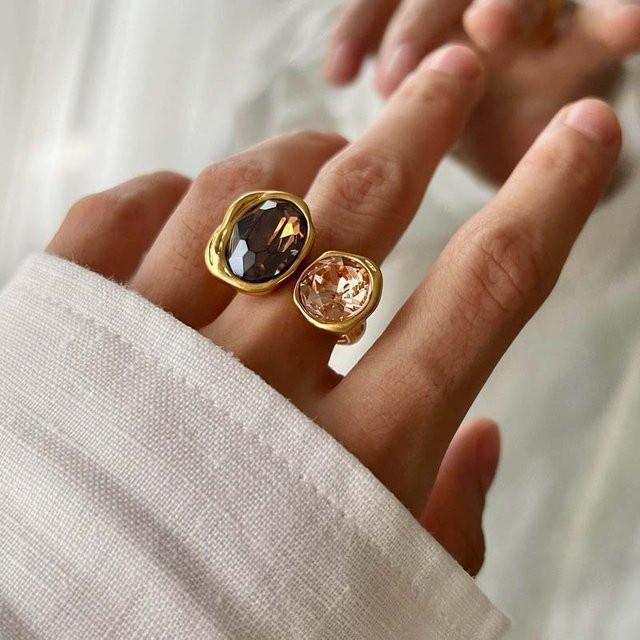 Ring, Kupfer, Kristall, Braun, Damen - Bild 1