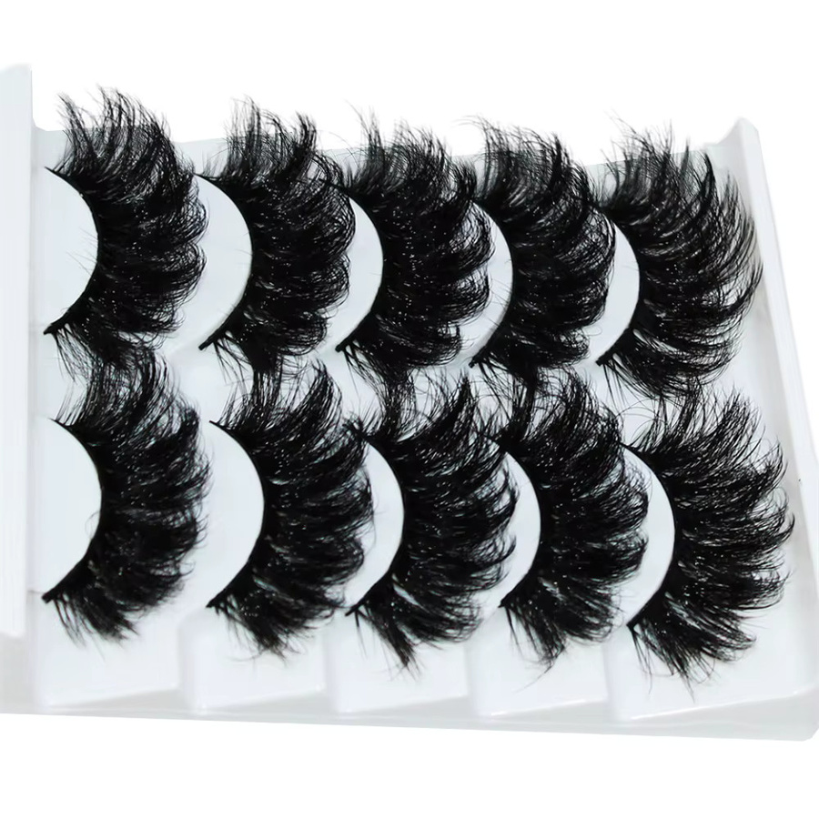 JIEFUXIN Faux Nerz Wimpern, Black, 5 Paar, Unisex - Bild 5