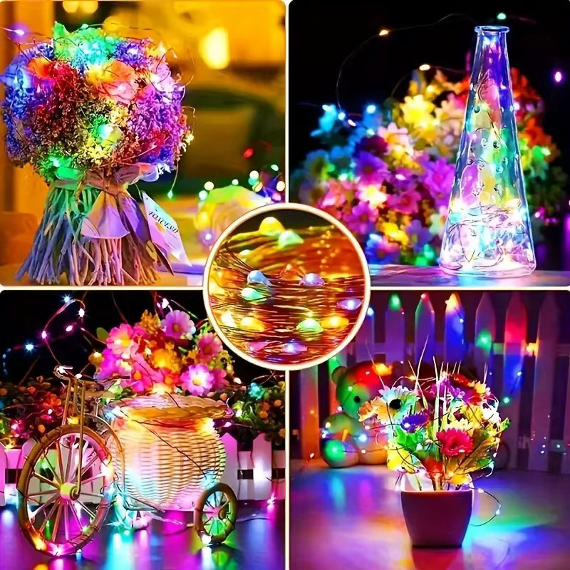 OKAL RED EAST LED-Lichterkette mit Herz-Motiven in Warmweiß, USB-Betrieb, Kupferdraht für Garten und Weihnachtsdekoration - Bild 6