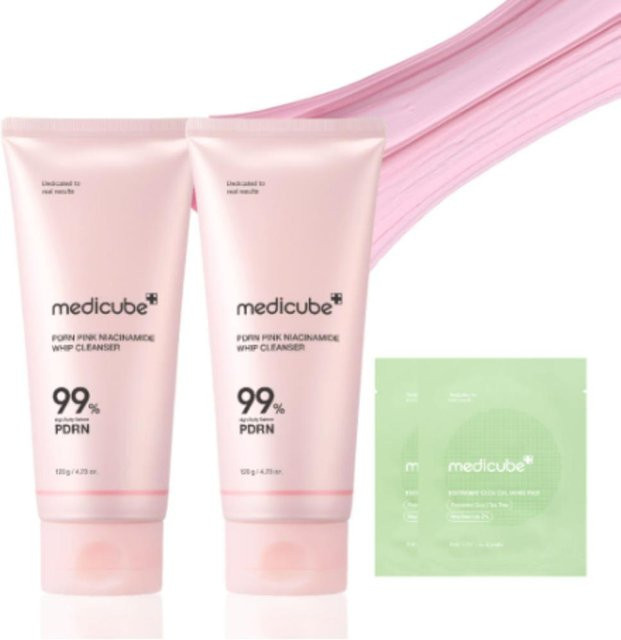 Medicube PDRN Pink Whip Reinigungsschaum, 2 x 120 ml, Gesicht - Bild 1