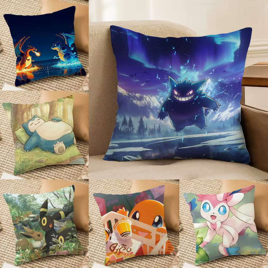 Bandai Pokemon Battle Arena Anime Plüsch-Kissenbezug, quadratisch, B/B: 30 x 30 cm - Bild 4