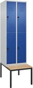 C+P Doppelstock-Spind Classic PLUS Sitzbank mit 2 Abteilen und Buche-Hartholz Sitzfläche, B/T/H: 212 x 60 x 81,5 cm - Bild 1