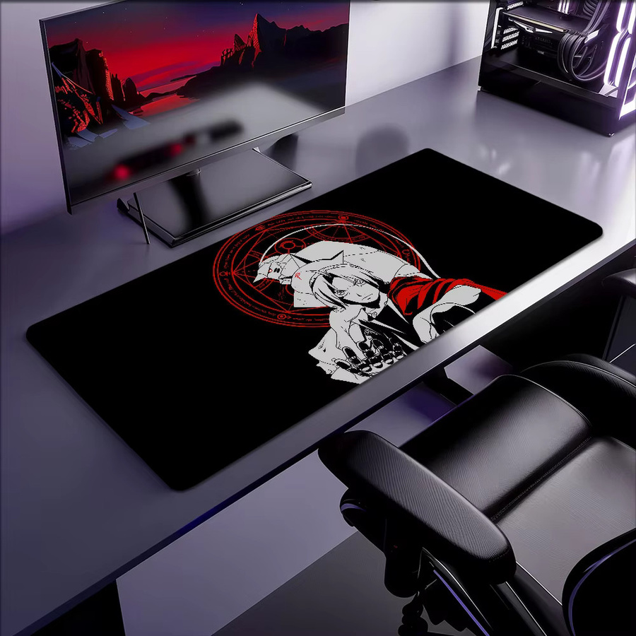 Lockedge Anime Alchemist Mauspad in Schwarz, rutschfest und verdickt für Gaming und Büro - Bild 4