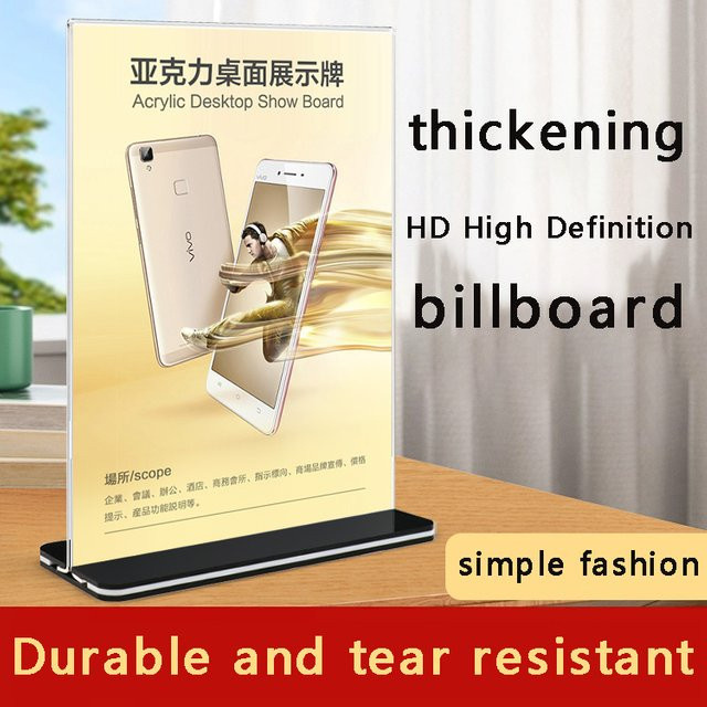 Ausziehbare Anzeigetafel aus transparentem Acryl mit schwarzem Hintergrund für A4, A5 und A6 - Bild 1