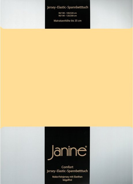 Janine Spannbetttuch Elastic Jersey aus Baumwolle in Gelb - Bild 1