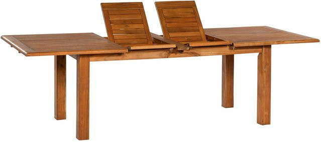 Merxx Massivholz Doppelausziehtisch aus Akazie in Braun, B/T: 180 bis 260 x 100 cm - Bild 2