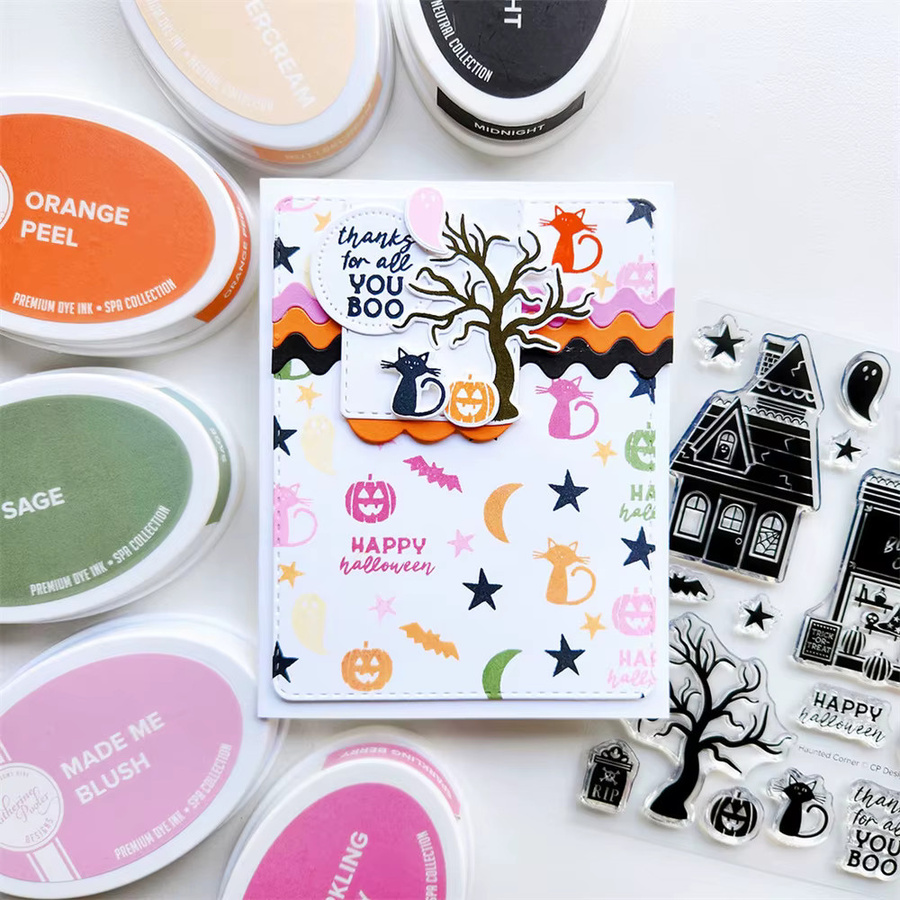 Poopler Haunted Corner Happy Feels Metall-Stanzformen für Halloween-Basteldekoration und Scrapbooking in Mehrfarbig - Bild 3