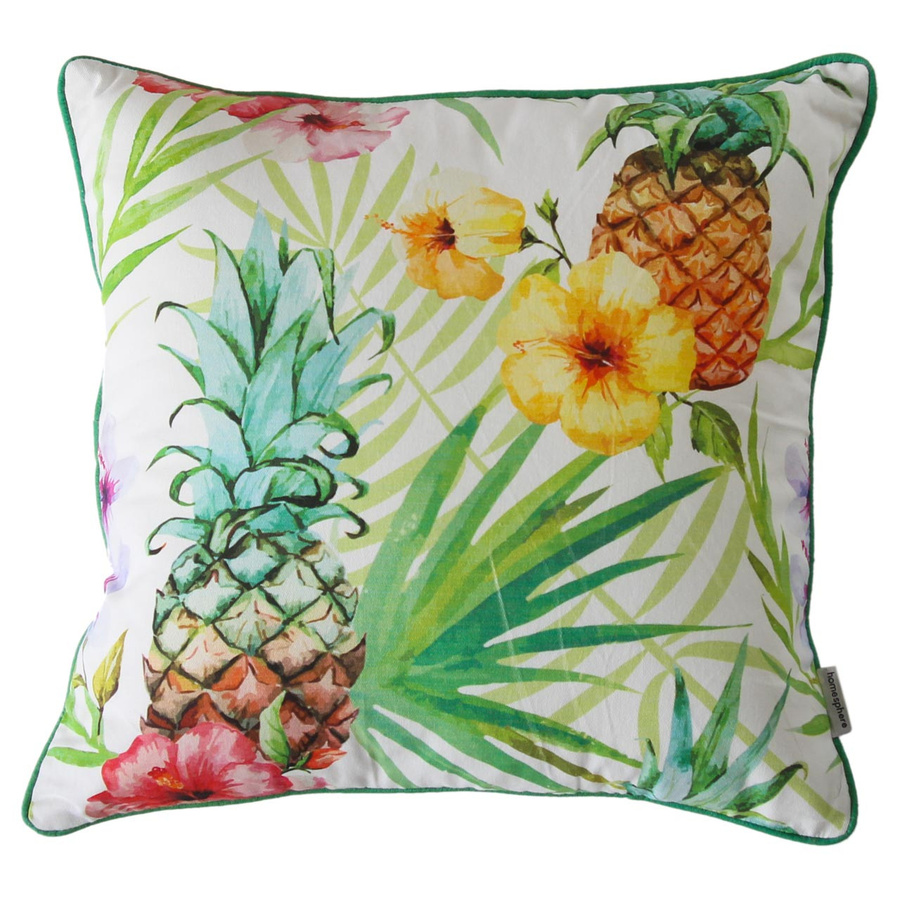 Jan Kinzler Wendekissen Dekokissen Hawaii Ananas tropisches Design grün mehrfarbig B/B: 45 x 45 cm - Bild 1