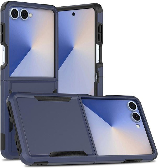 Stoßfeste Militär-Schutzhülle für Samsung Galaxy Z Flip 7 6 5 4 5G in Navy Blau - Bild 1