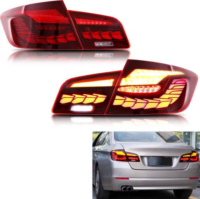 LED GTS Rückleuchten für BMW 5er F10 M5 Limousine 2011-2016 mit sequenziellem Blinker in Rot - Bild 1
