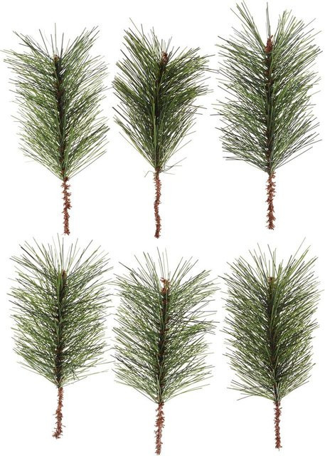 Künstlicher Kiefern-Pick in Grün für winterliche Dekoration mit Einzelstielen - Bild 1