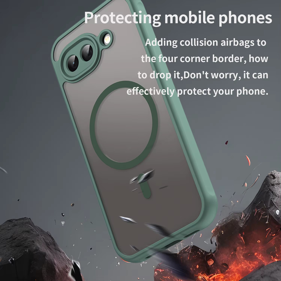 Magnetische Silikon-Hartschalenhülle DecoPhone für Google Pixel 10 10A Pro und Pixel 10 Pro XL in Schwarz und Grün - Bild 2