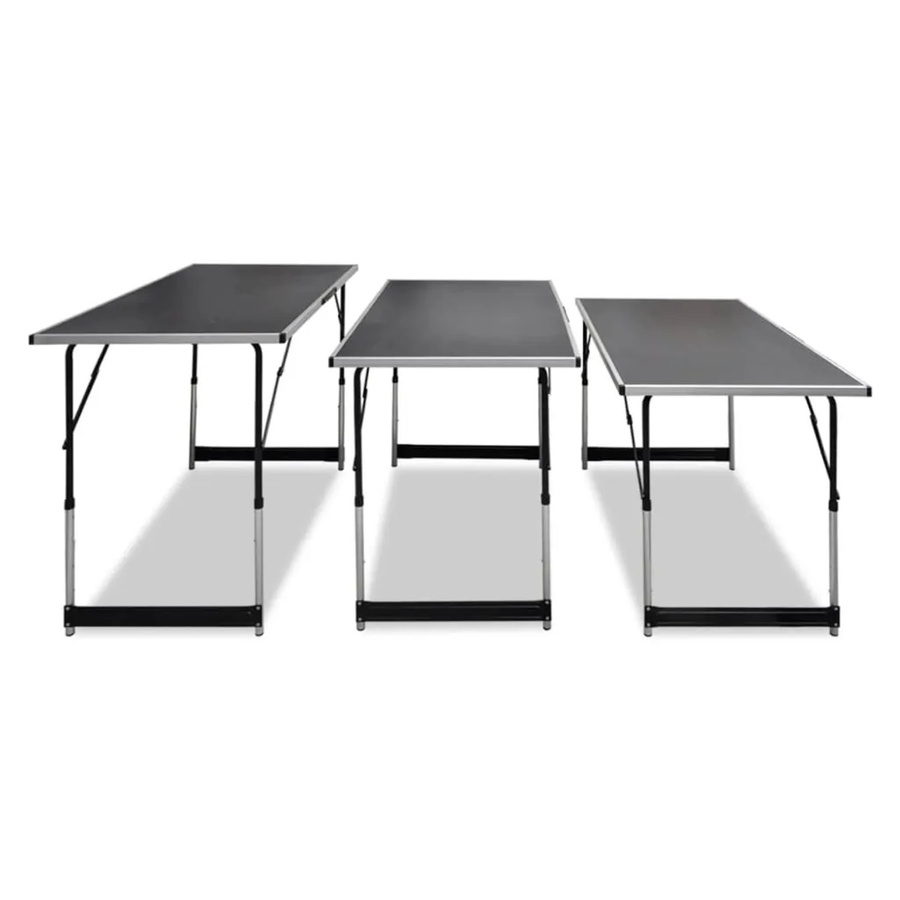 3er Set vidaXL Tapeziertische klappbar und höhenverstellbar in Schwarz mit MDF-Platte - Bild 2