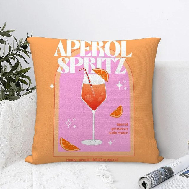 Heimdeko Kissenbezug Aperol Spritz Motiv in Orange, B/H: 50 x 50 cm - Bild 1