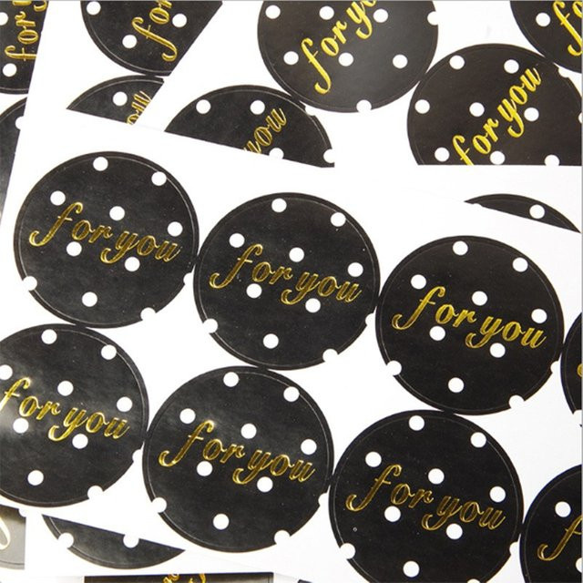 100 Stück runde schwarze Siegelaufkleber aus Papier zur Verzierung von Handgemachtem und Tagebüchern - Bild 1