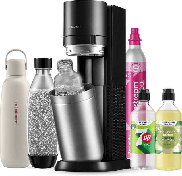 SodaStream DUO Titan Wassersprudler Bundle in Sand mit Allround-Zubehör und Sirup - Bild 1