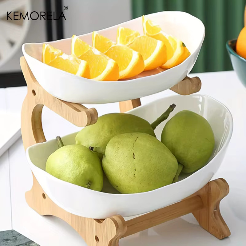 KEMORELA Obstplatte aus Kunststoff in Grün für Snacks, Süßigkeiten und Obst mit 2 bis 3 Schichten - Bild 3
