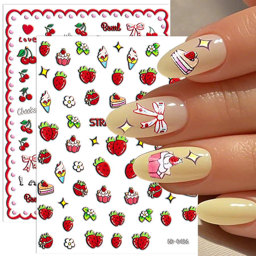 HotPress Nagelaufkleber, Obst und Blumen, Glänzend - Bild 2