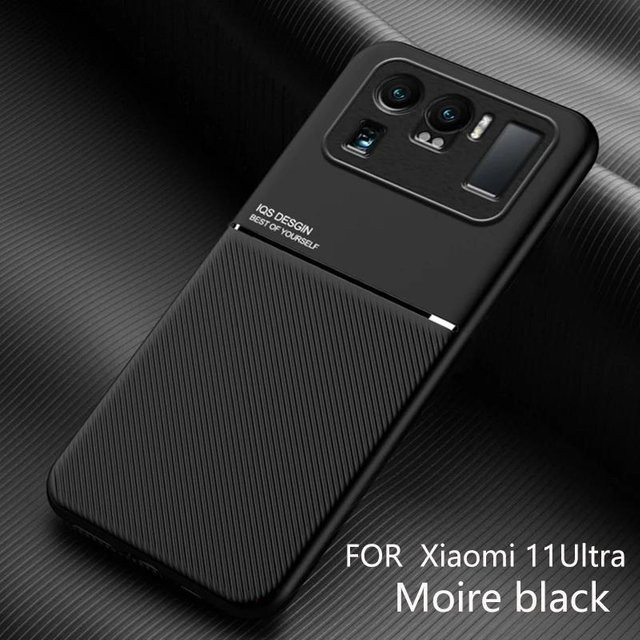 Magnetische Lederhülle für Xiaomi Mi 11 Ultra mit weichem Rahmen und Auto-Halterung in Schwarz, Blau, Grün oder Rot - Bild 1