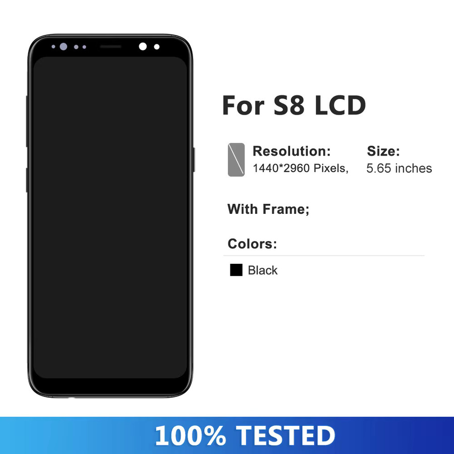 Samsung Galaxy S8 G950 SM-G950FD LCD-Display mit Rahmen und digitalem Touchscreen in Schwarz - Bild 2