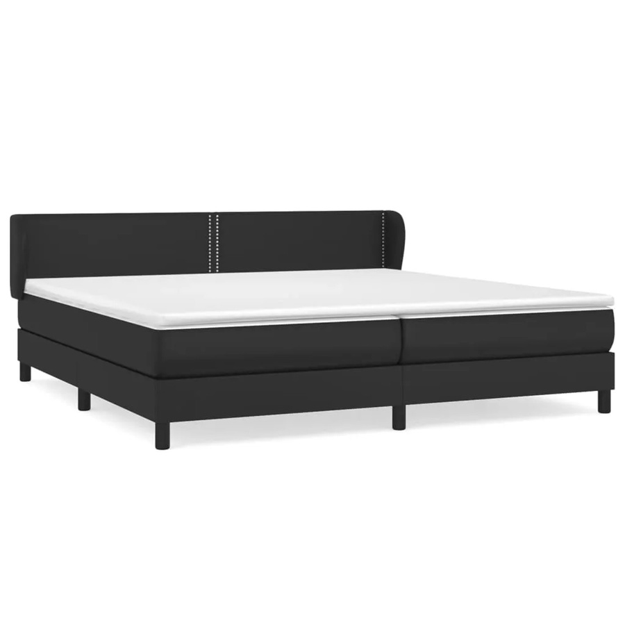 vidaXL Boxspringbett mit Matratze Schwarz Kunstleder B/T/H: 200 x 200 x 203 cm - Bild 2