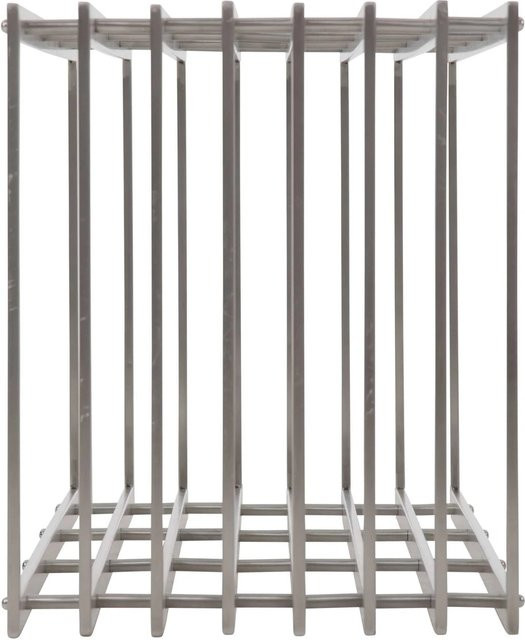 DELUKE Kaminholzregal aus Edelstahl in Silber mit Rippen-Optik für Innen und Außen, B/T/H: 40 x 50 x 100 cm - Bild 1