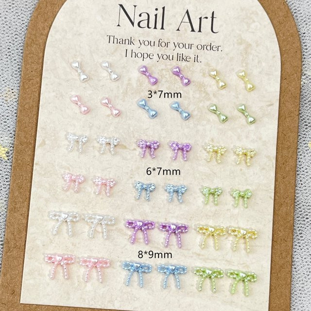 NAILFYOU Nagelkunst-Charms, 20 Stück, Harz-Perlen-Schleifen, Glänzend, Unisex - Bild 1