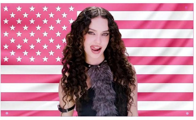 Wandteppich Amerikanische Flagge von D-Daniela Avanzini in Multicolour und Pink, moderne Wandkunst mit grafischem Design, B: 120 cm, H: 180 cm - Bild 1