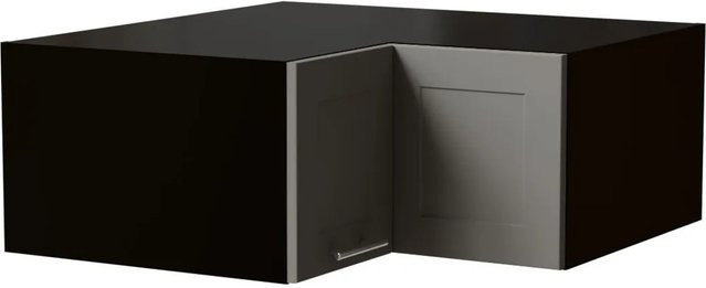 Feldmann-Wohnen Eckaufsatzschrank Oslo Küchenschrank mit Soft-Close-Türen in Schwarz und Staubgrau Matt, B/T/H: 90 x 90 x 36 cm - Bild 1