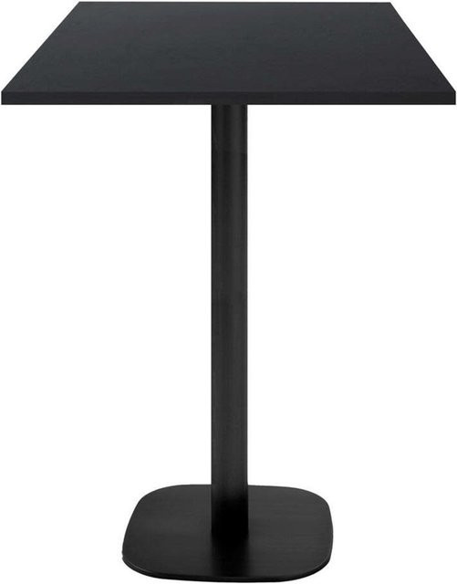 RestooTab Stehtisch Round quadratisch in Schwarz mit Stein- und Holzdekor, B/T/H: 60 x 60 x 113 cm - Bild 1