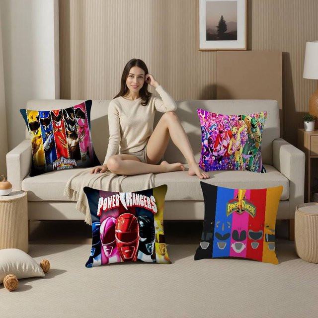 Potdemiel COOl Power R-Rangers Game Anime Kissenbezug, Dekokissenbezug für dein Sofa, Mehrfarbig, B/B: 45 x 45 cm - Bild 1