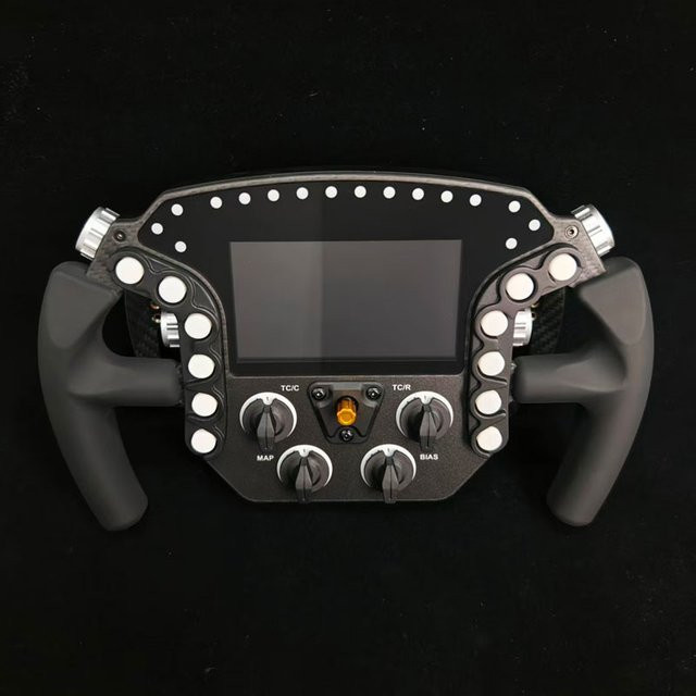 GTEPro Racing Simulator Lenkrad für PC mit 5-Zoll-HD-Bildschirm, kompatibel mit Thrustmaster, Fanatec, SIMAGIC und MOZA, Schwarz - Bild 1