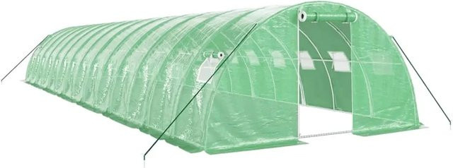 Furnicato Gewächshaus mit Stahlrahmen in Grün, Fläche: 56 m², B/T/H: 14 x 4 x 2 m - Bild 1
