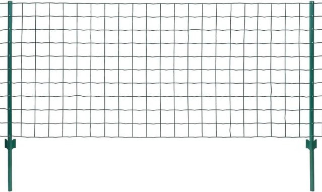 vidaXL Metallzaun aus Stahl mit PVC-Beschichtung in Grün, B: 20 m, H: 1,2 m - Bild 1