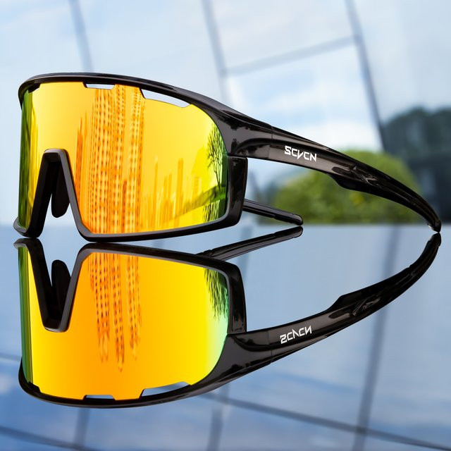 SCVCN TR90 Sportsonnenbrille, Vollrand, Black, Herren - Bild 1