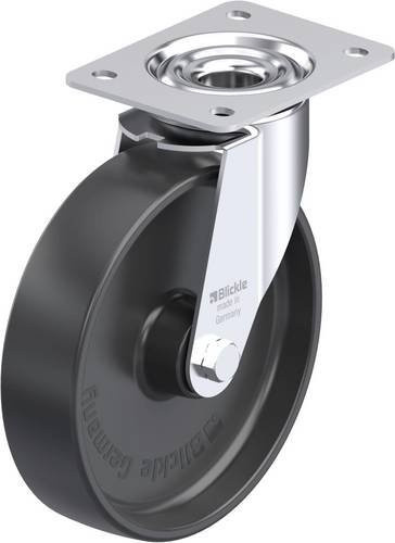 Blickle LE-PP 200R Stahlblech-Lenkrolle in Schwarz und Grau mit Rad-Durchmesser 200 mm und einer Tragfähigkeit von 300 kg - Bild 1