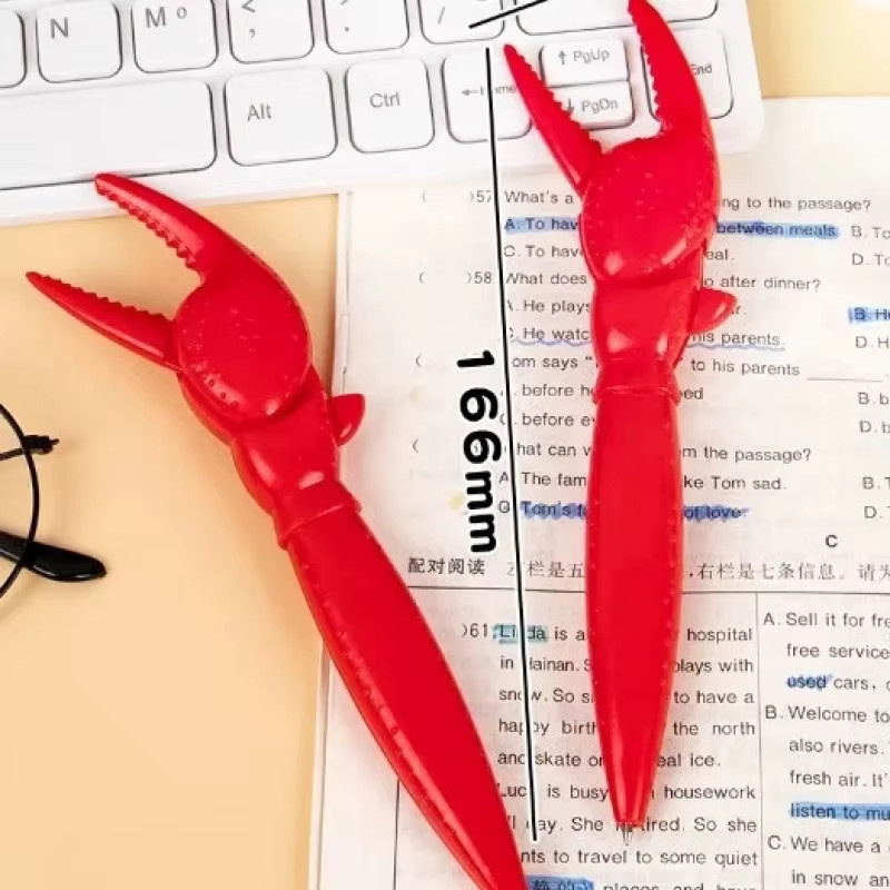 Niedlicher Kugelschreiber im Krabbenklauen-Design als kreativer Druckknopf-Stift aus Kunststoff - Bild 3