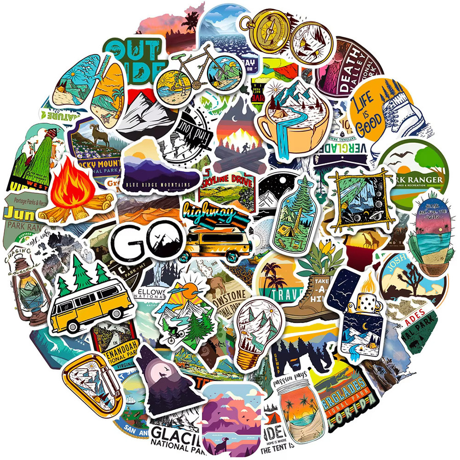 Charile Outdoor-Wander- und Kletteraufkleber, Cartoon-Sticker, multicolour - Bild 2