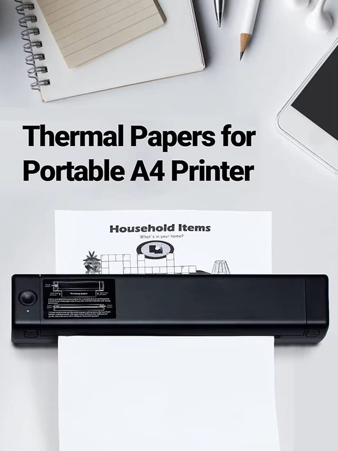 A4 Thermopapier für kontinuierlichen Druck mit automatischer Erkennung, weiß, 100 Blatt - Bild 3