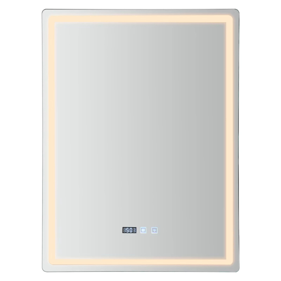 Moderner LED-Badezimmerspiegel in Weiß mit 24 W, rechteckiger Wandspiegel mit warmweißem Licht und Touch-Funktion - Bild 1